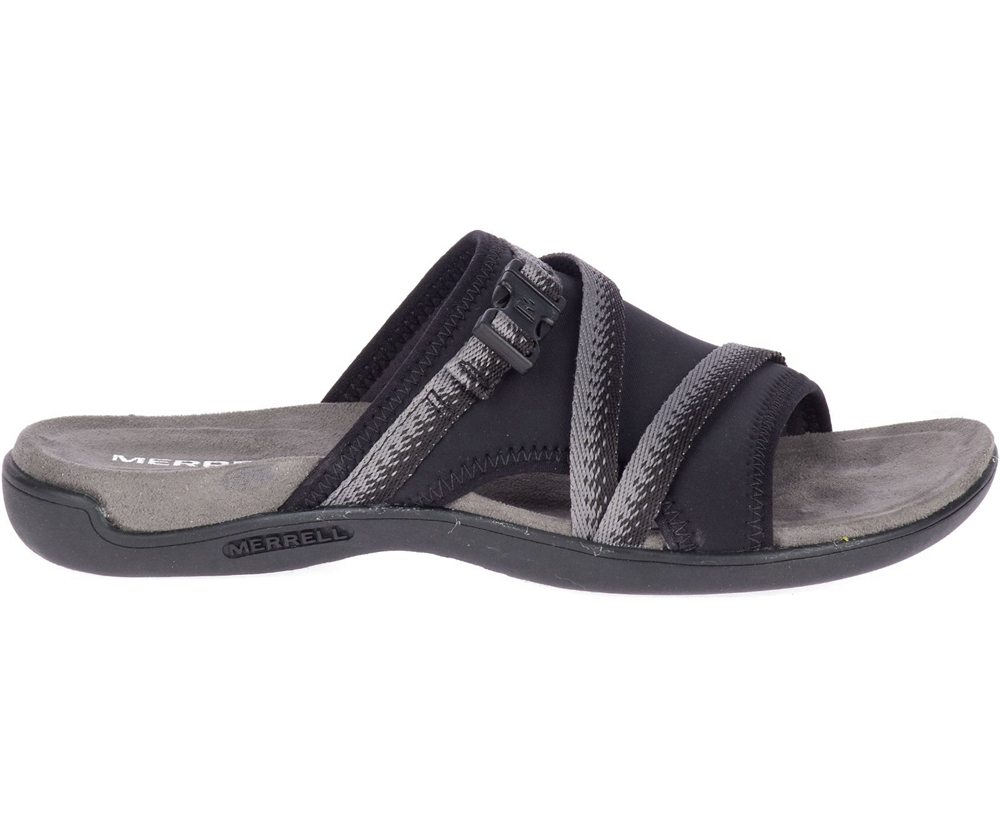 Merrell Sandals Black/Grey - District Muri Slide - Womens 48ESMZPVU